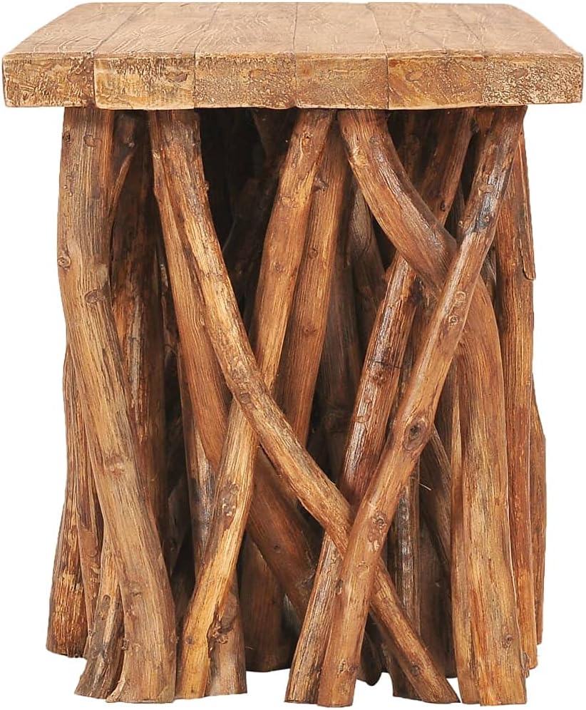 vidaXL Solid Reclaimed Wood and Teak Wood Coffee Table - Rustic Design Living Room Furniture with Unique Authentic Value and Exquisite Craftsmanship