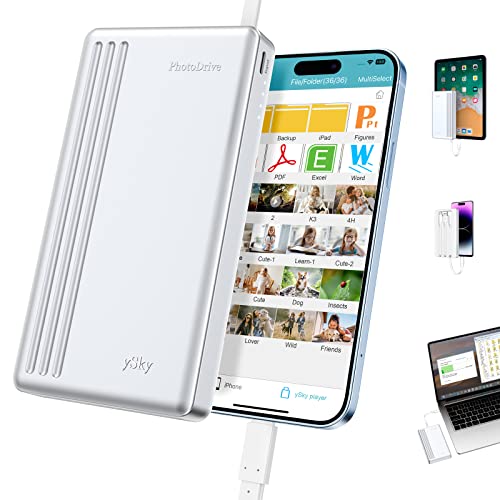 MFi Certified 2TB External Hard Drive for iPhone iPad MacBook Computer,Portable Photo Stick USB Flash Drive Storage Device to Backup Photo| Video | Music| File 【One-Touch Backup】