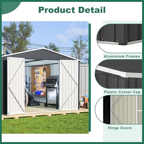 6x4 Ft Outdoor Storage Shed, Heavy-Duty All-Weather Tool Shed with Lockable Doors, Durable Resin Construction for, Patio & Backyard Organization Black
