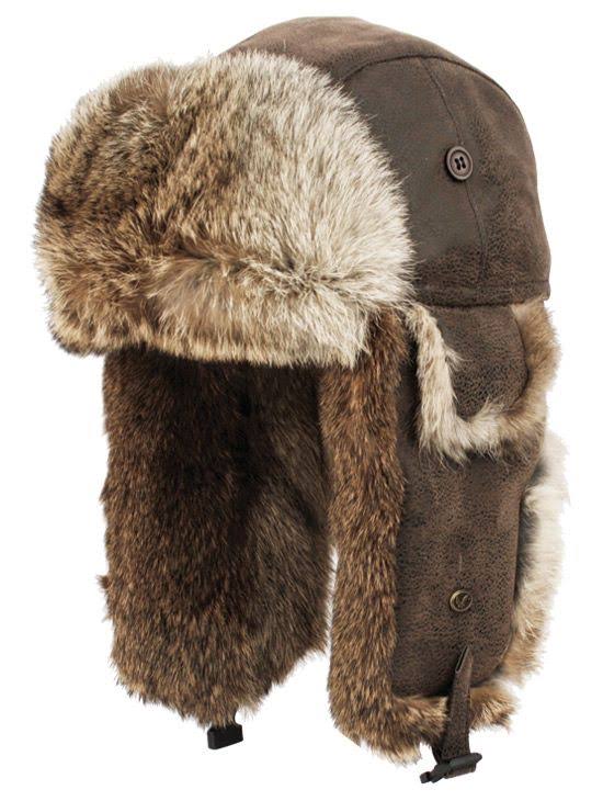 4 Bulk Winter Faux Fur Bomber Trapper Hat in Brown - Wholesale