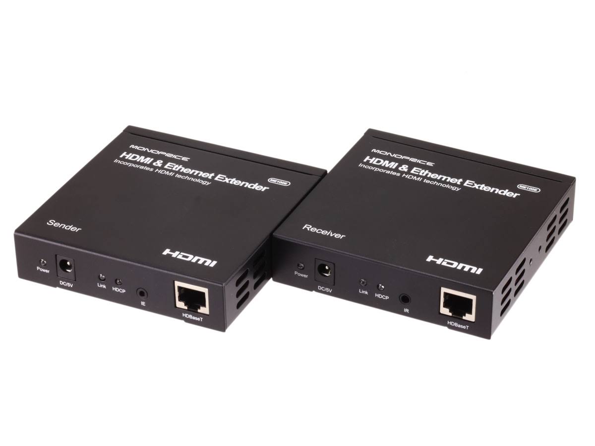 Monoprice HDMI + Ethernet and IR Extender Using Cat5e or Cat6 Cable - Extend Upto 328ft