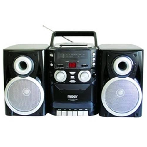 Portable CD Player with AM-FM Stereo Radio Cassette Player-recorder and Twin Detachable Speakers
