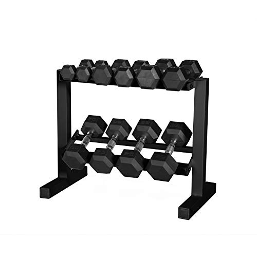 CAP Barbell 150 lb Dumbbell Set with 2-Tier Rack | Multiple Options