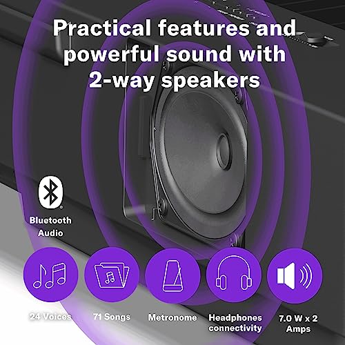 Yamaha 88-Key Weighted Portable Digital Piano Keyboard with Music Rest, Sustain Foot Switch, Built-in Speakers, USB Connectivity, Black (P45B)
