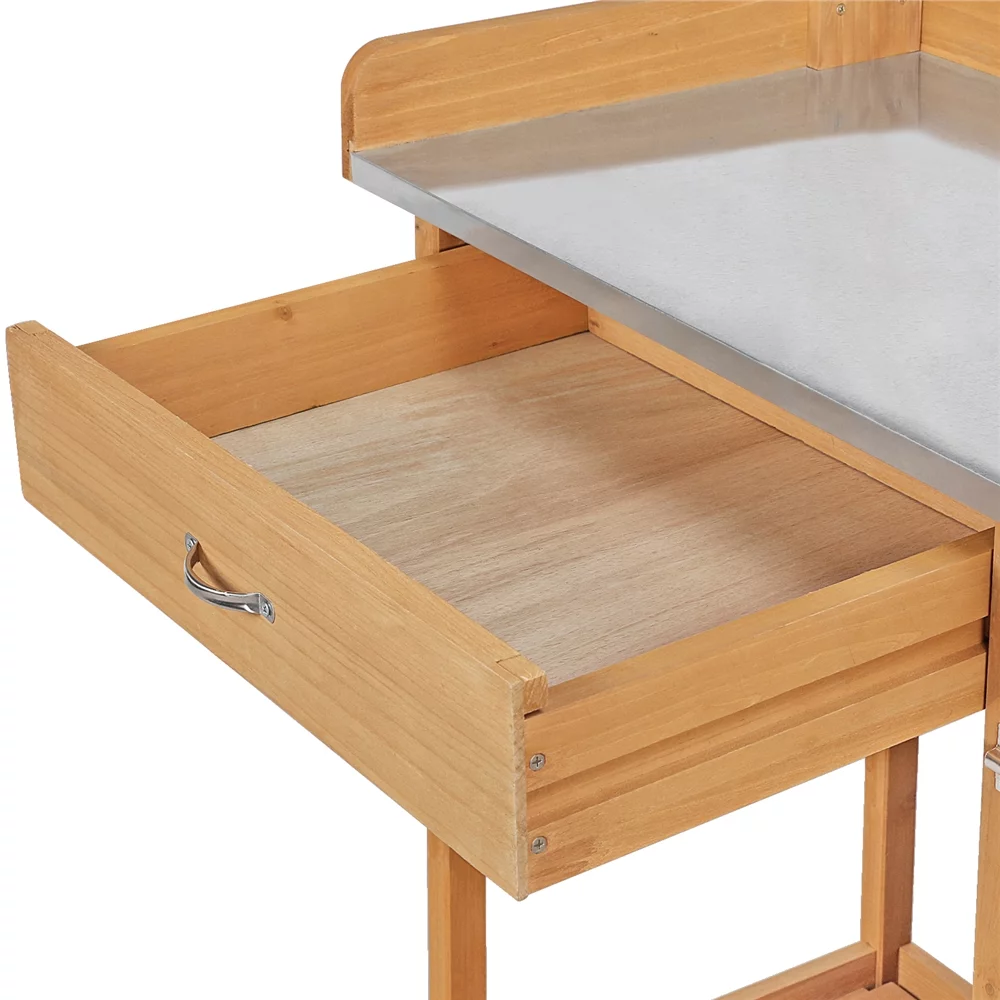 Yaheetech Garden Potting Bench W/Cabinet Drawer Open Shelf