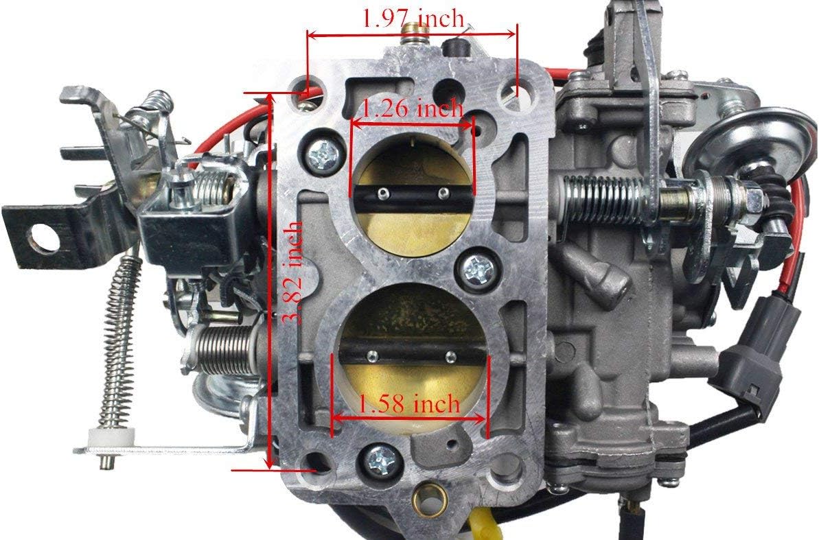 Lelecar 21100-35463 Carburetor for Toyota 22R 21100-35570 TOY-507 1988-1990 Pickup 1981-1988 Hilux 1984 Celica 1984-1988 4Runner with Square Plug