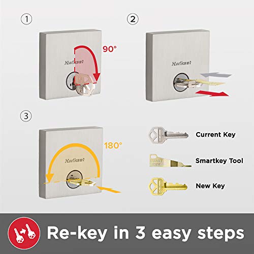 Kwikset Montara Front Door Lock Handle and Deadbolt Set, Entry Handleset Exterior with Interior Door Knob, Polished Brass, Pick Resistant SmartKey Rekey Deadbolt Security