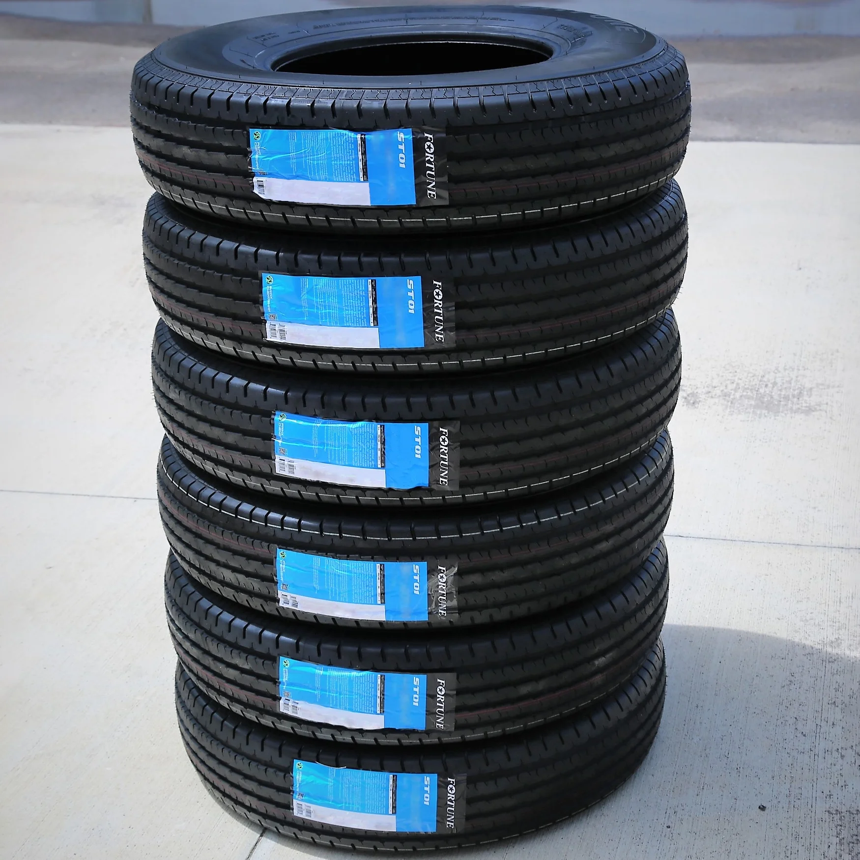 Set of 4 (FOUR) Fortune ST01 ST 205/75R15 Load C (6 Ply) Trailer Tires