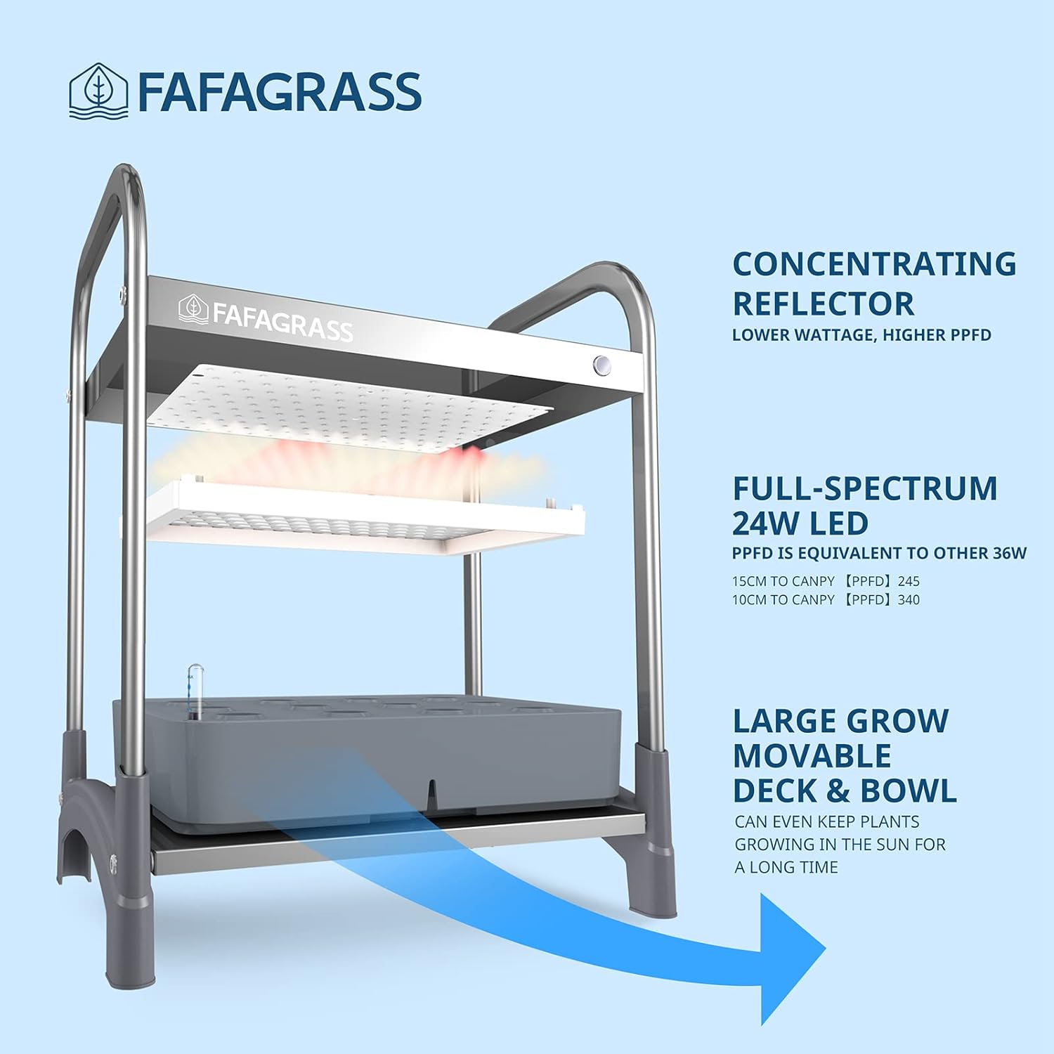 Hydroponics Growing System 12 Pods Stackable Indoor Garden with 6L Removable Tank, Hydroponic Garden with Aeration Pump, 17’’ Height Smart Indoor Herb Garden with Grow Light for Kitchen