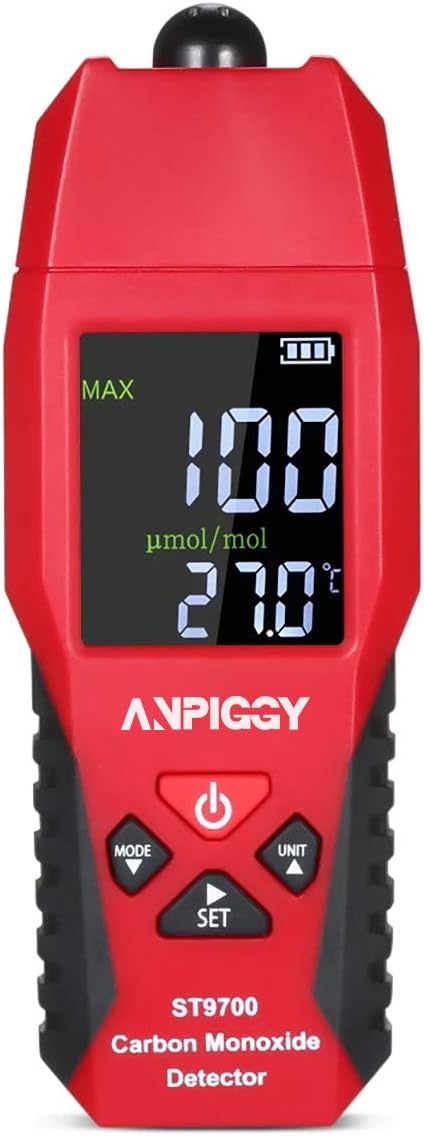 Handheld Carbon Monoxide Meter,LCD Color Display Carbon Monoxide Detector,Carbon Monoxide Tester,CO Detector,CO Meter,High Precision CO Gas Leak Detector 0-1000ppm