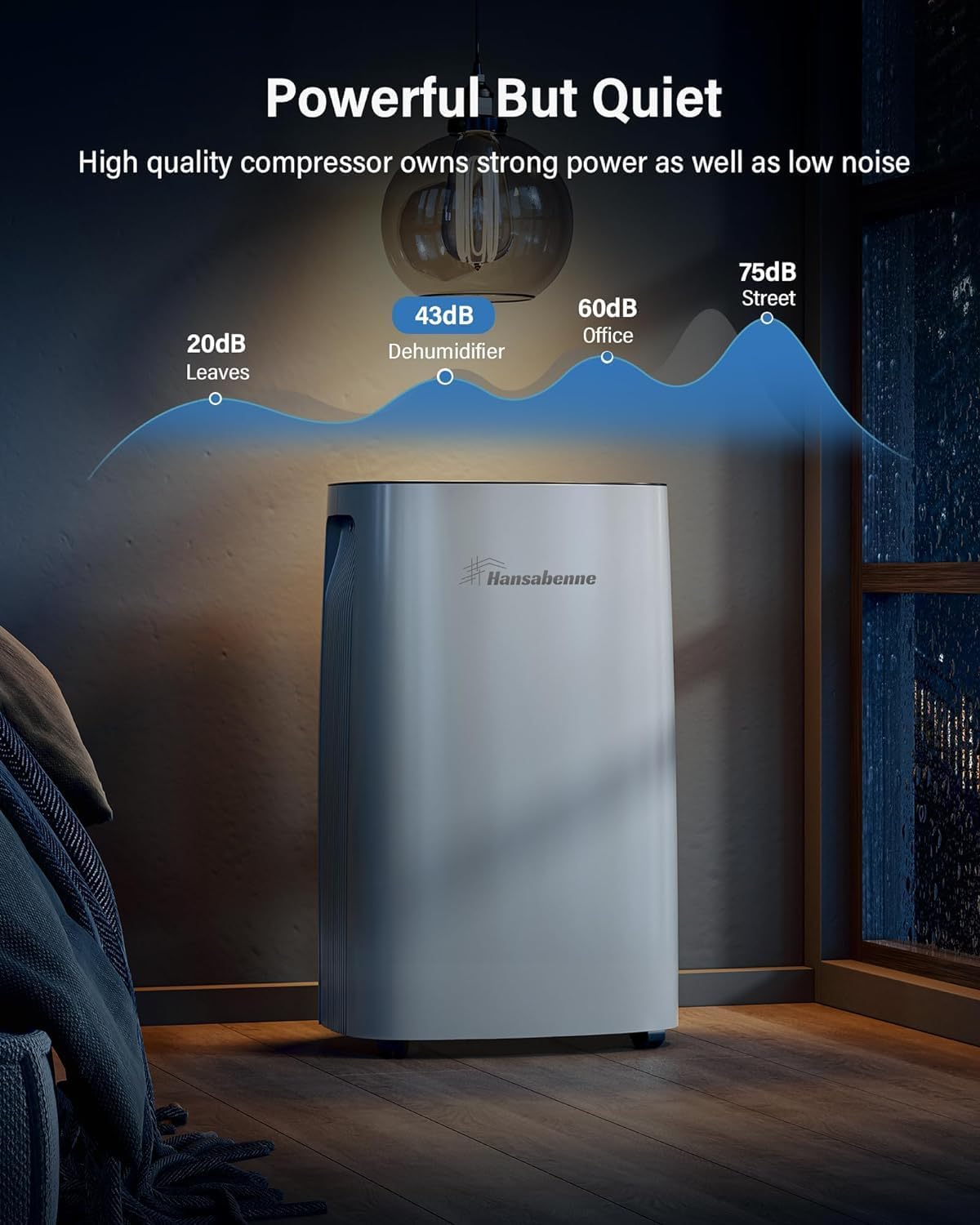 50-Pint Dehumidifier for Basement and Large Room - 4500 Sq. Ft, Quiet Dehumidifier for Large Capacity Room Home Bathroom Basements - Auto Continuous Drain Remove Moisture with Child Lock