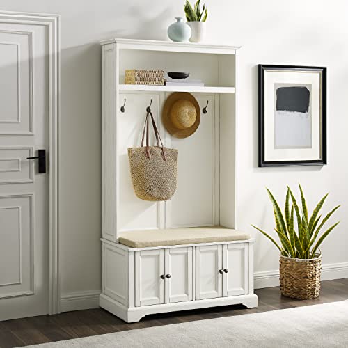 Crosley Furniture Holbrook Hall Tree, Distressed White