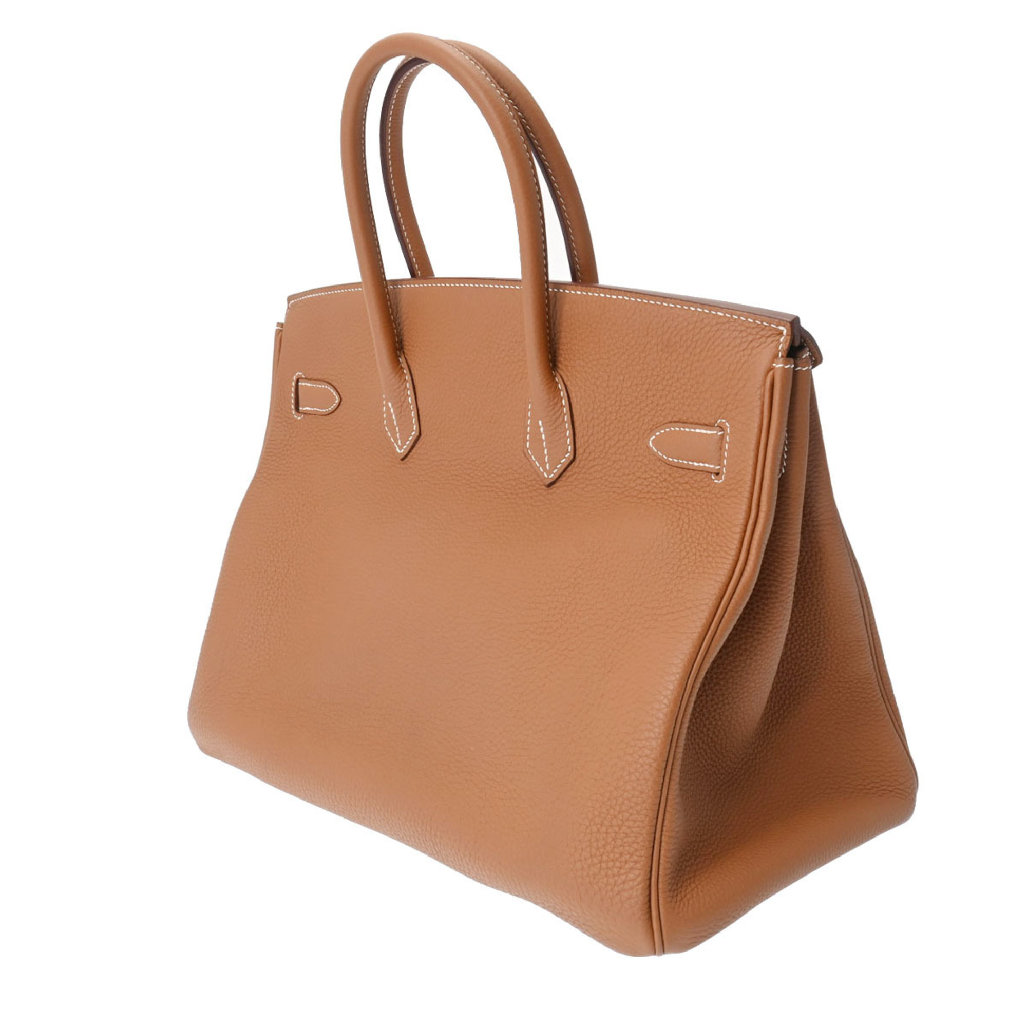 Pre-Owned HERMES Birkin 35 Gold - D stamp (circa 2019) Unisex Togo Handbag (Good)