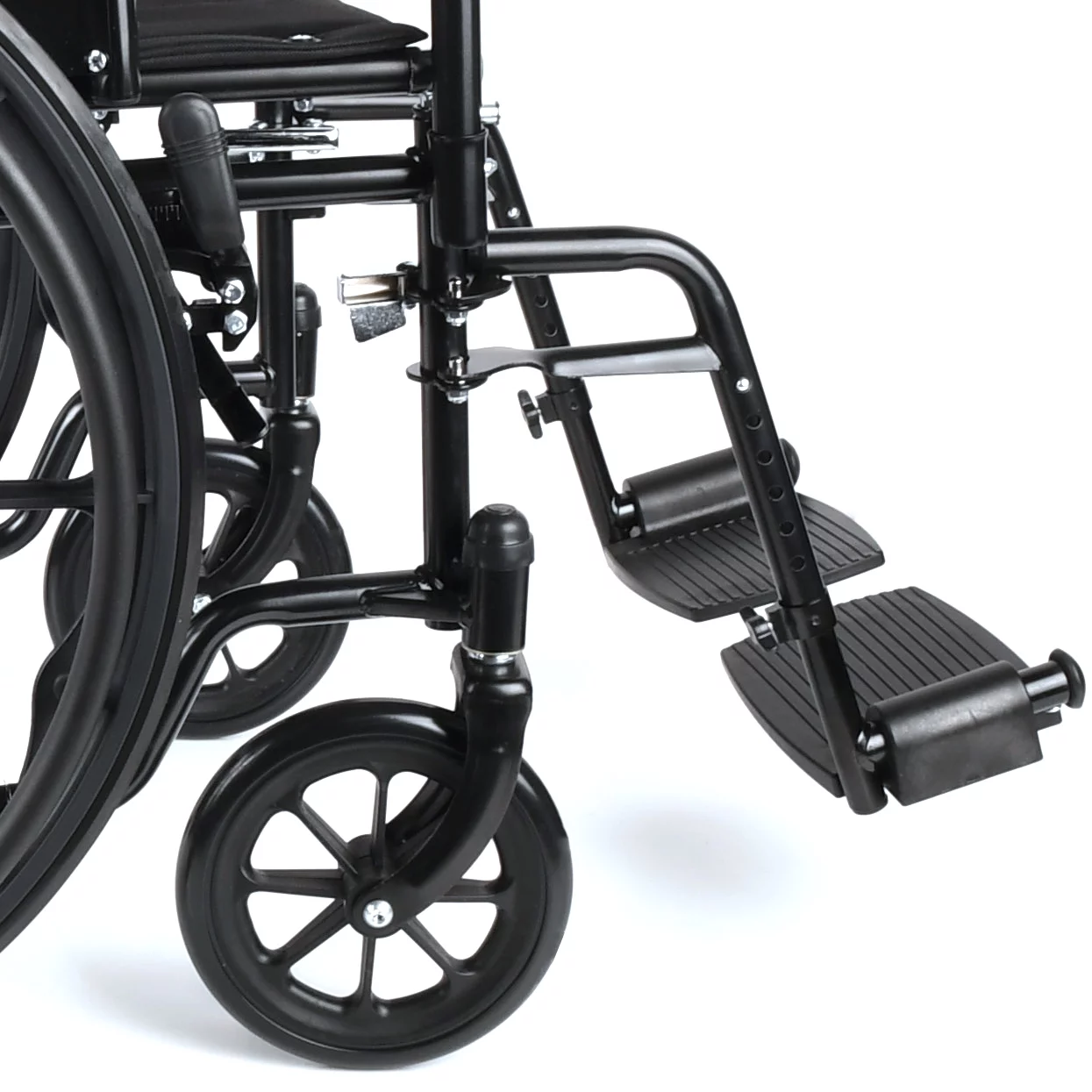 Equate Lightweight Foldable Steel Wheelchair with 18" Seat and Swing-Away Footrests, 350 lb Capacity