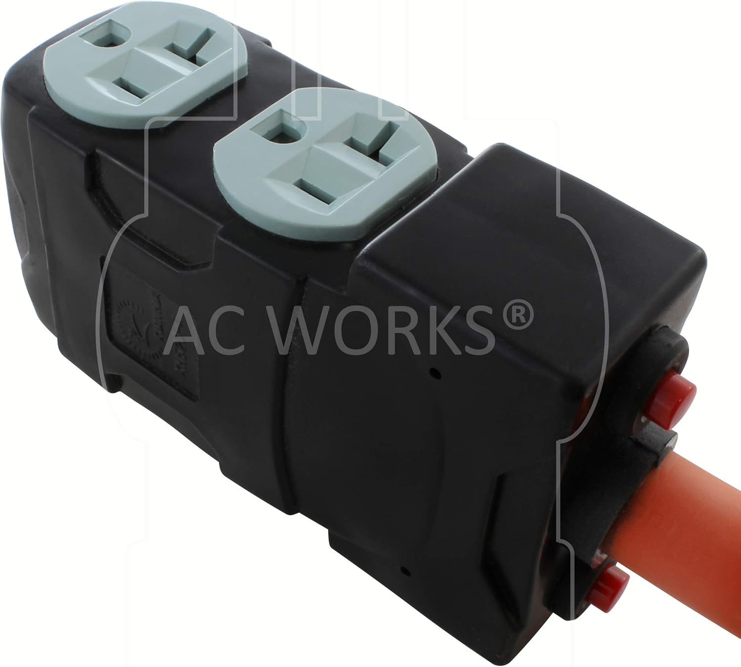 AC WORKS 4-Prong 220-Volt Plug to 120-Volt 15/ 20Amp Household Female Adapter Cord (4-Prong 14-50 Outlet to (4) Household W/Breaker) Pack of 2