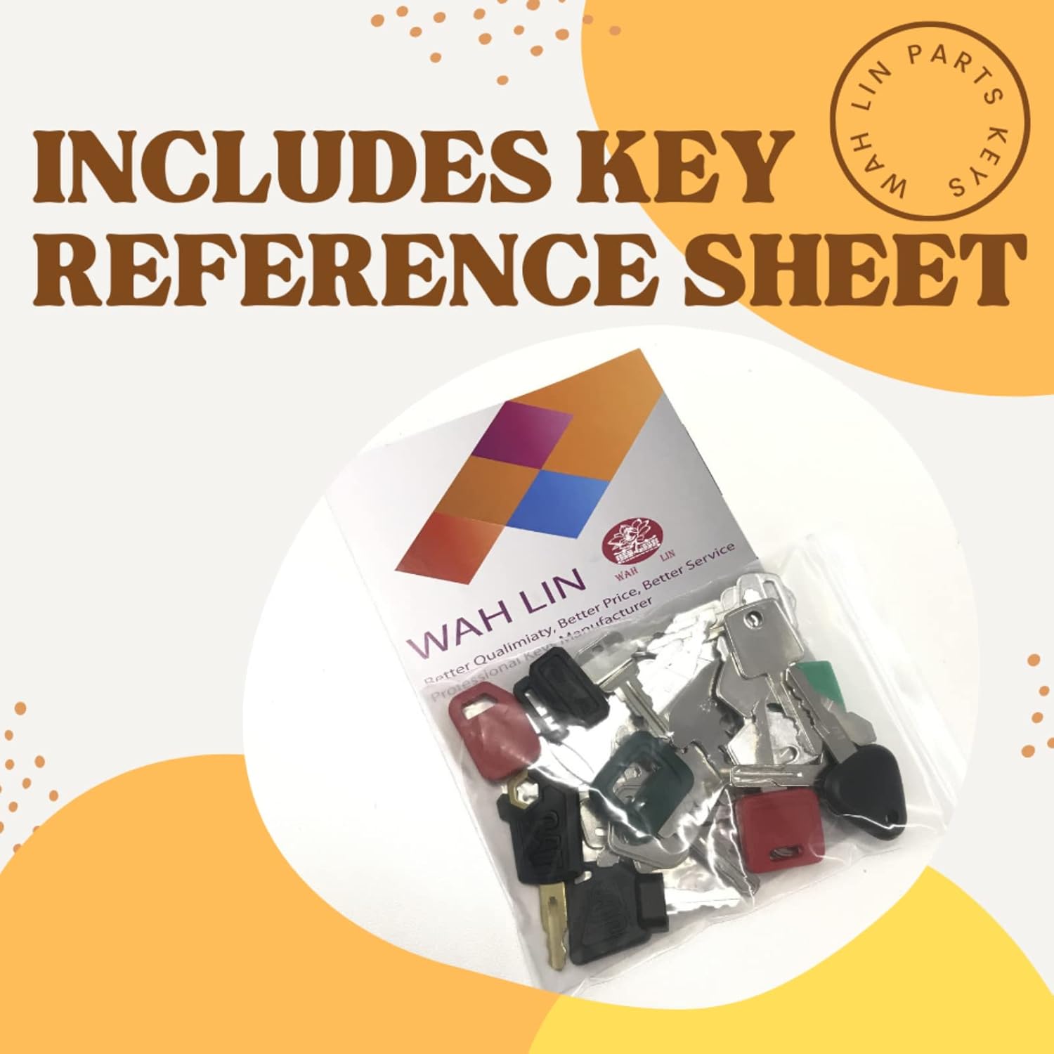 WAH LIN PARTS 22 Premium Heavy Equipment Keys Sets Fits Caterpillar, Komatsu, Kubota, Case, JD, Yanmar, Daewoo, Hyster, Takeuchi, Ford,Toyota and More