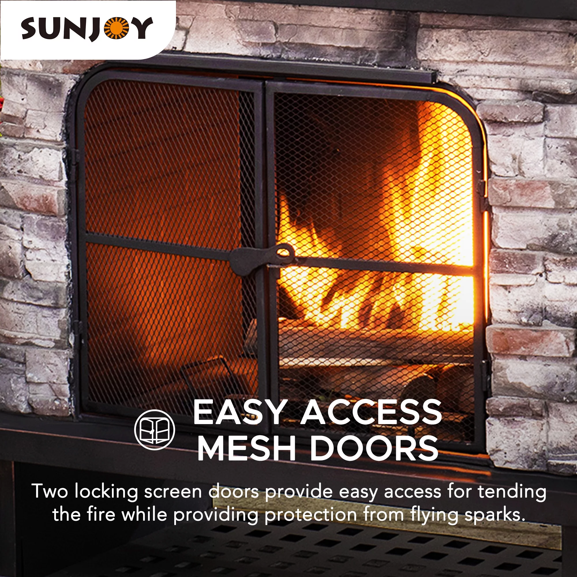 Sunjoy Emilio Wood Burning Fireplace - Copper