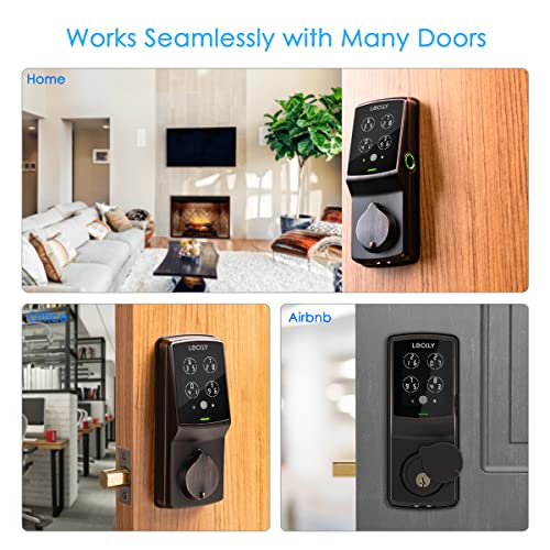 Lockly Smart Lock Model 7S, Bluetooth Smart Door Lock, Keyless Entry Door Lock, Touchscreen Keypad, App Control, eKeys and Offline Access Code, Auto Lock - Satin Nickel (PGD7SSN)