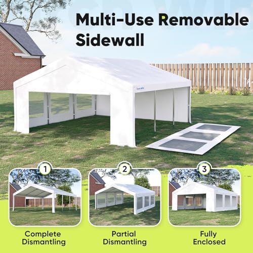 Quictent 20x20 Party Tent Heavy Duty Outdoor Canopy Tent Carport Wedding Event Shelter BBQ Wedding Tents for Parties with Storage Bags(Mesh)
