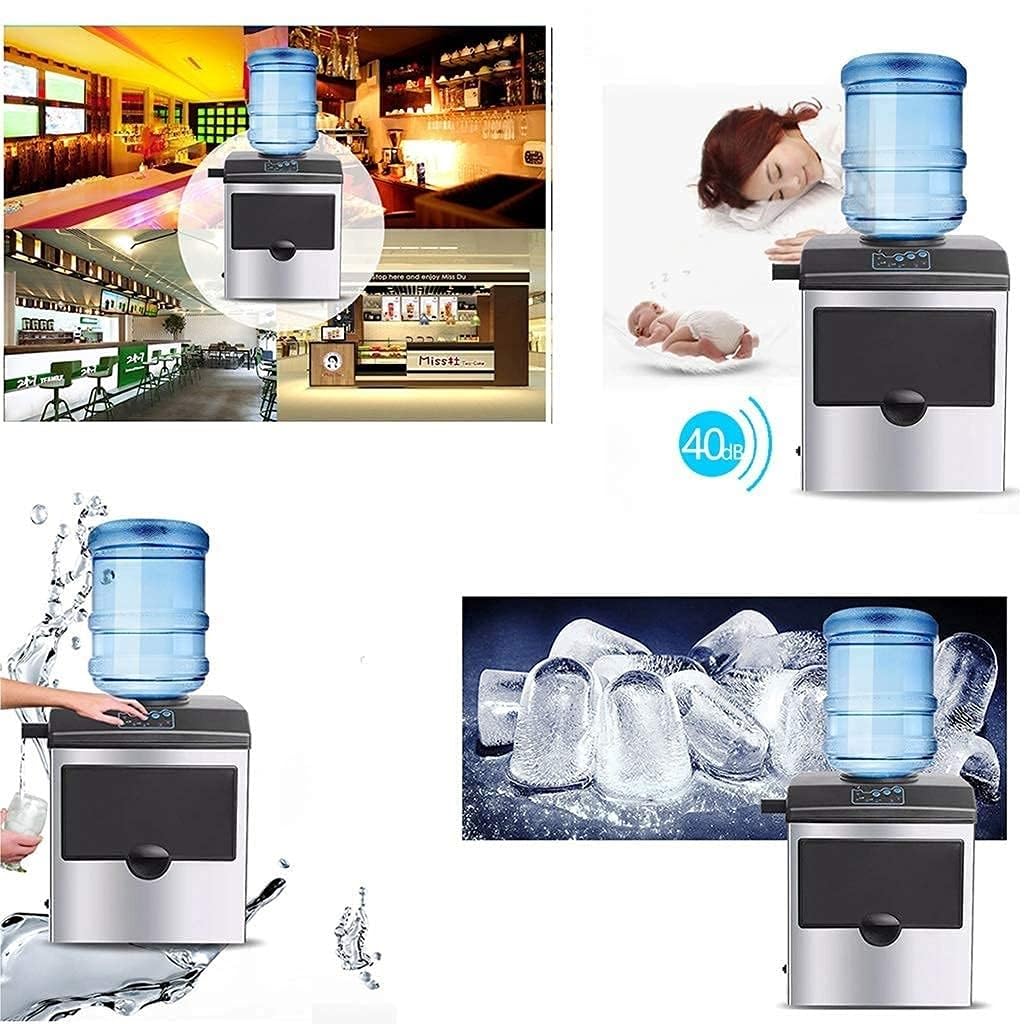 Ice Makers Ice Cube Maker Ice Maker with LED Display, 2in1 Water Dispenser Built-in Ice Cube Maker Machine Counter Top Up to 25kgs, 8-12 Min