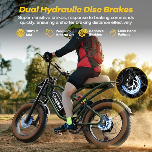Electric Bike for Adults, 2000W/3000W Peak Single/Double Motor with 48V/52V 25AH/30AH Battery, 20"x4.0" Fat Tires 35MPH/37MPH Ebike, Dual Hydraulic Disc Brake Full Suspension Electric Bicycle