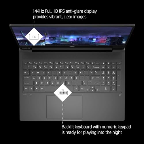 HP Victus 16.1" Gaming Laptop - Intel 16-Core i7-13700HX, FHD 144Hz Display, NVIDIA GeForce RTX 4060, 32GB DDR5, 2TB SSD, Backlit Keyboard, Windows 11 Pro, Microsoft Offce Lifetime License