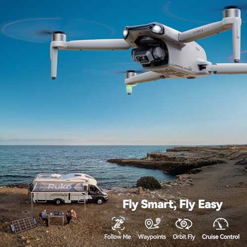 Ruko F11PRO 2 Drone with 6K Camera for Adults, 3-Axis Gimbal, 4K/30fps Video, 70-Min Flight Time with 2 Batteries, 10000ft FPV Transmission Professional Drone, Auto Return, Beginner Mode