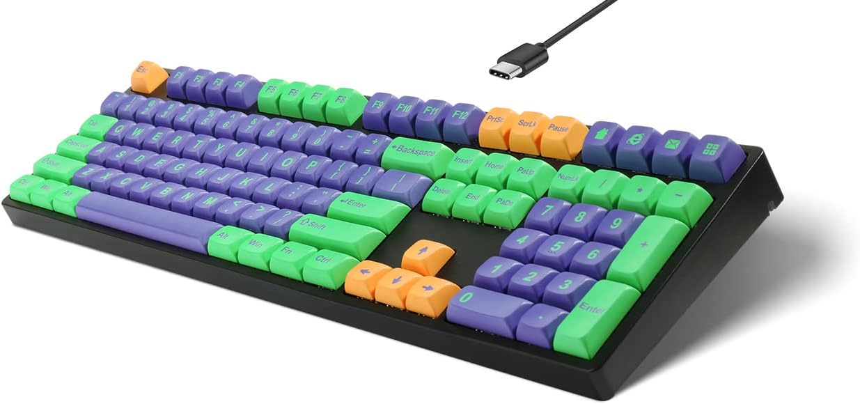 Mechanical Keyboard Gaming Keyboards Wired 108 Keys Blue Red Brown Black Switches Macaron Theme Keycaps Water-Resistant Gaming Keyboard for PC, MAC, PS
