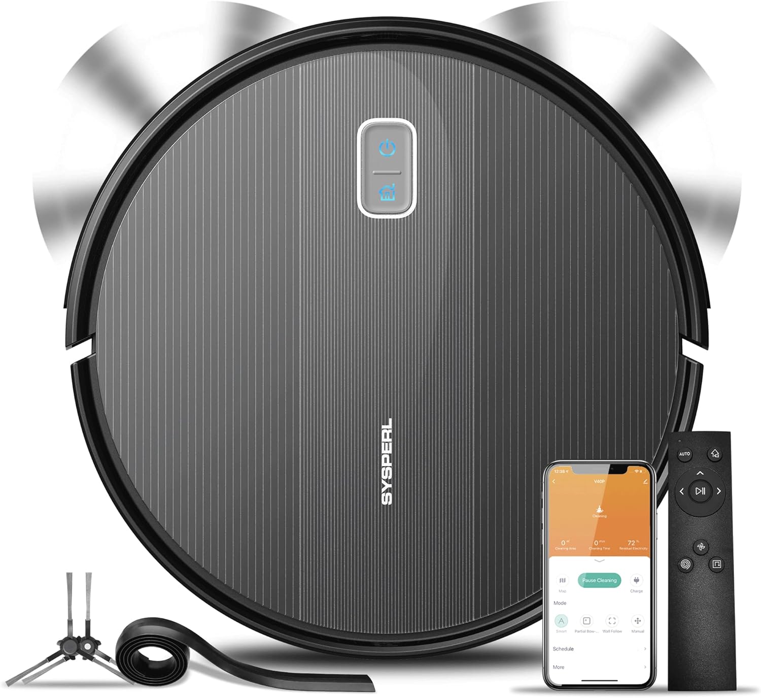SYSPERL Robot Vacuum Cleaner,Robot Vacuum with Mapping Technology, Automatic Robot Vacuum Cleaner,120 Mins Runtime,2600Pa Robot Vacuum Mapping,Alexa Compatible,Robot Vacuum for Pet Hair,Hard Floor