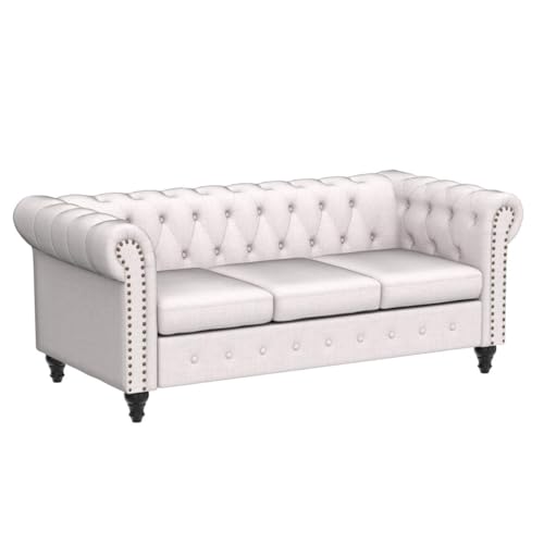 Chesterfield Sofa with Nail-Head for Living Room Office Sofa Set Modern Fabric Sofa Accent Tufted Chairs for Living Room