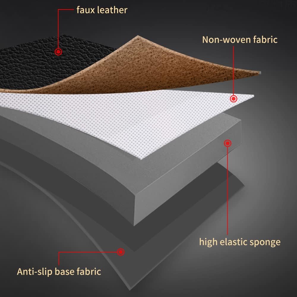 Car Seat Covers Waterproof Full Set Seat Covers Fit for 1996-2017 Toyota Camry Leather&Linen Vehicle Cushion Cover Compatible with Airbag