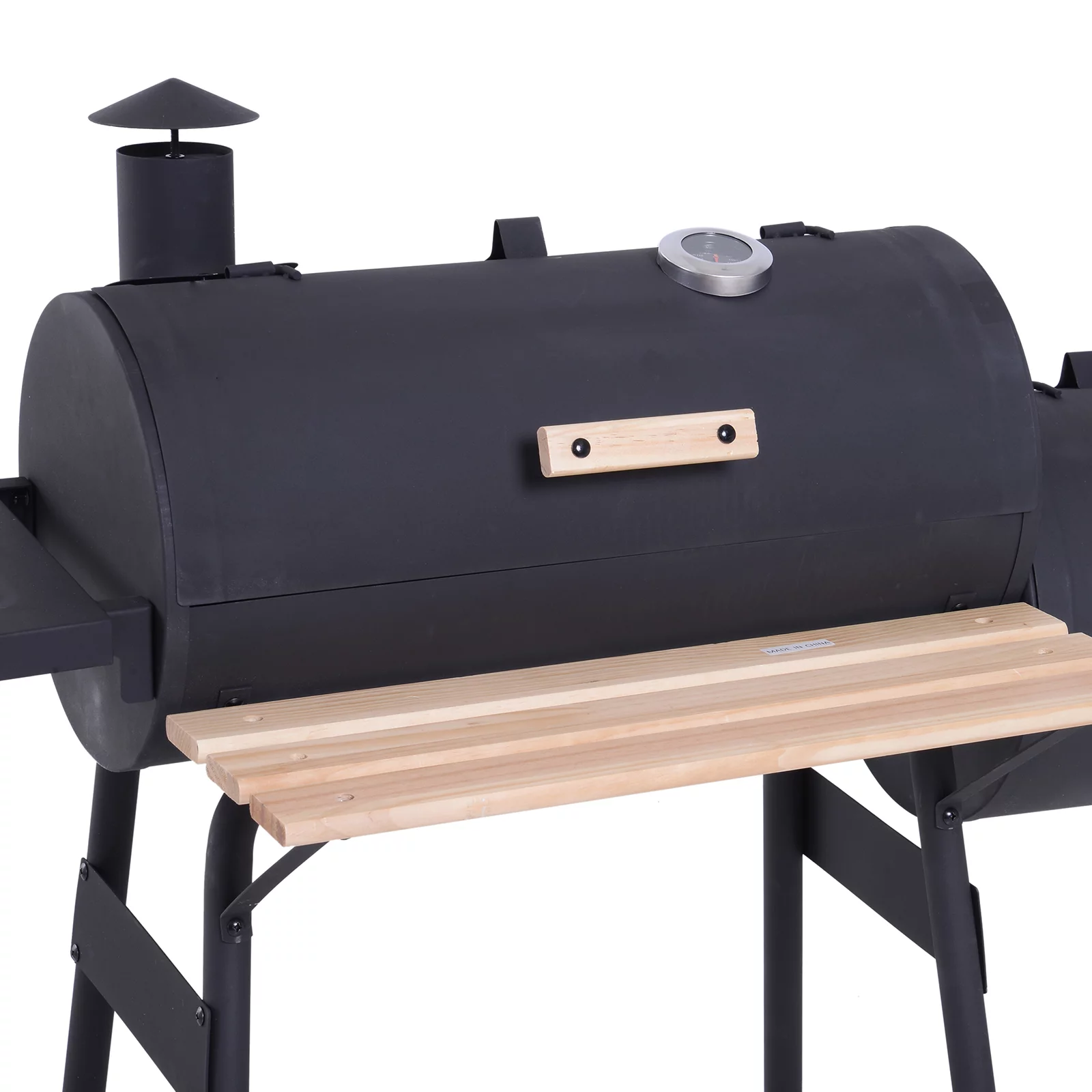 Outsunny 48" Steel Portable Backyard Charcoal BBQ Grill and Offset Smoker Combo with Wheels