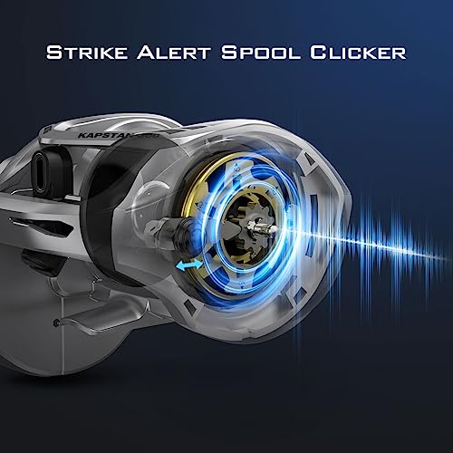 KastKing Kapstan Elite 300 Baitcasting Fishing Reel, Low Profile, Large Capacity Casting Reel, Graphite Frame, 35 lbs. Drag 5.4:1 Ratio, 6+1 Double Shielded/SS BB Centrifugal Braking, Aluminum Handle