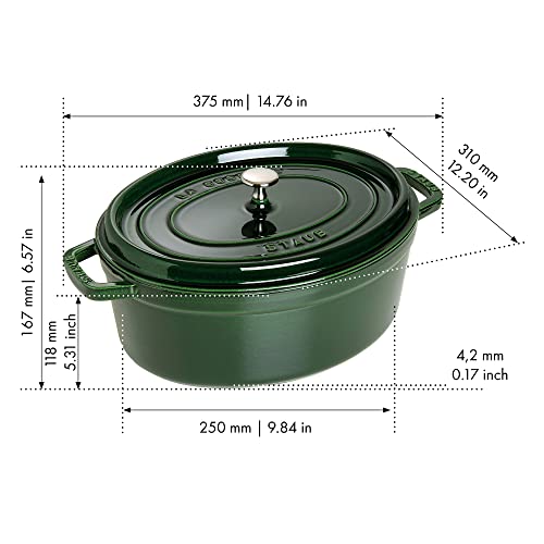 Staub Cast Iron Oval Cocotte, Dutch Oven, 5.75-quart, serves 5-6, Made in France, Burnt Orange