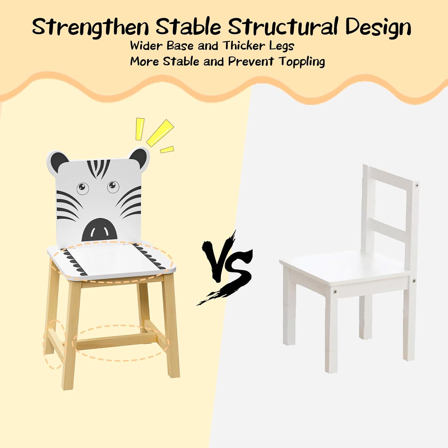 Wooden Children's Table and Four Chairs, Toddle Tables and Chairs Suitable for Children Aged 2-10