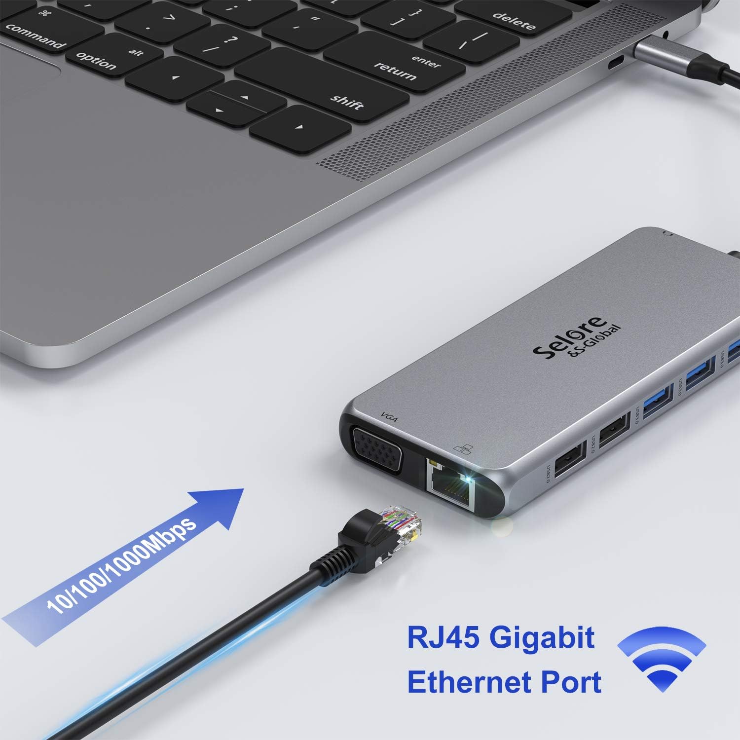 USB C Docking Station, 14 in 1 Laptop Docking Station Dual Monitor Type-C Data Dongle USB C to Dual HDMI 4K, VGA, Ethernet, 100W PD, 3*USB 3.0 & 3*USB 2.0, SD/TF Card, 3.5mm Audio for MacBook Laptop