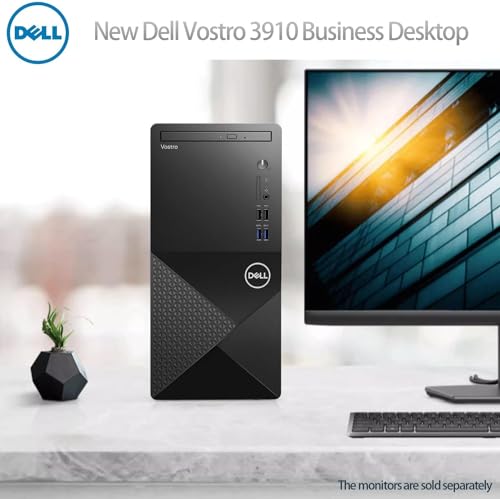 DELL Vostro 3910 Tower Business Desktop Computer | 12th Gen Intel Core i3-12100 Processor | 16GB RAM | 256GB SSD + 1TB HDD | WiFi 6 | DVD-RW | HDMI | Display Port(Support 4K) | Windows 11 Pro