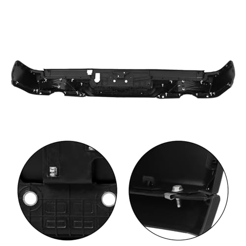 Black Steel Rear Step Bumper Assembly without Park Assist Sensor Holes with Dual Exhaust Replacement for 2019-2022 Ram 1500 CH1103139