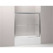 KOHLER K-702202-L-SHP Fluence Frameless Bypass Bath Door, Bright Polished Silver