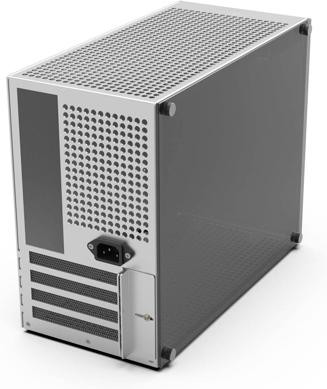 ZZEW C2 Micro ATX Case, MATX PC Case Aluminum, Mini Computer Case Silver Color with Tempered Glass Support SFX, SFX-L and ATX PSU