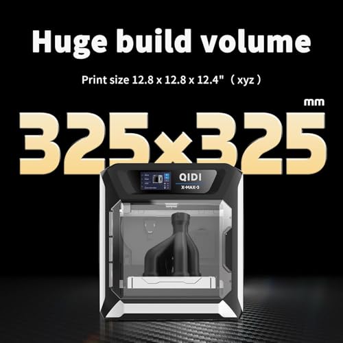 QIDI MAX3 3D Printer, High-Speed Large Size 3D Printers, 600mm/s Fast Print, Fully Auto Leveling, 65℃ Chamber Heat, All-Around & High Precision Industrial Grade, Large Printing Size 12.8×12.8×12.4"
