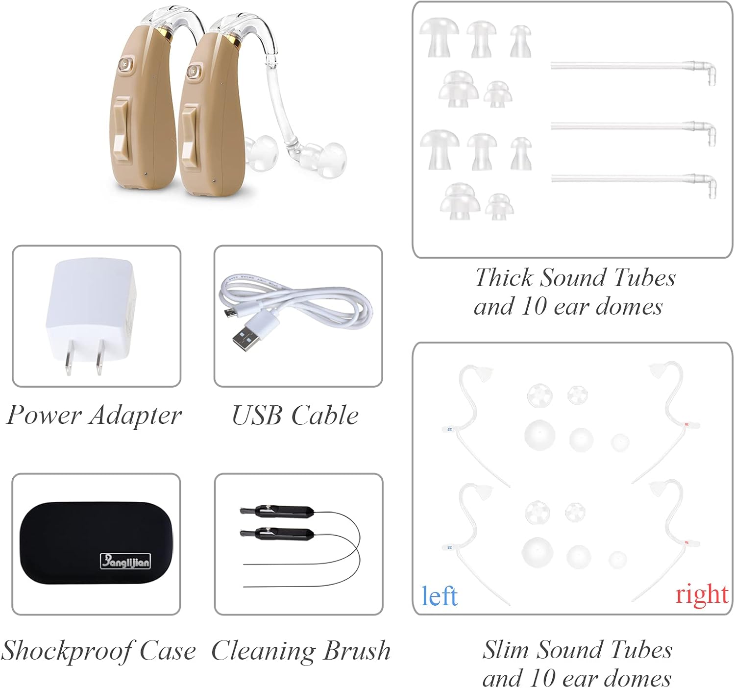 Banglijian Hearing Aid Rechargeable Ziv-201 Digital Noise Reduction and Feedback Cancellation Small Size