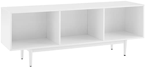 Crosley Furniture Liam Mid-Century Record Storage Console Cabinet, Large, Black