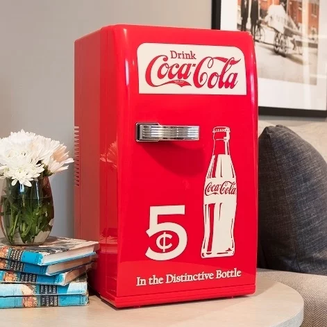 Coca-Cola Retro 18 Can Mini Fridge Portable Cooler 23QT Refrigerator 2 shelves