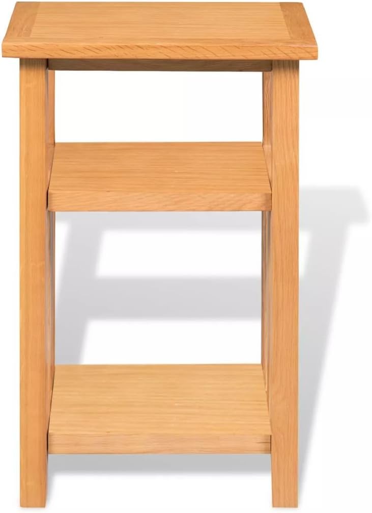 Nightstand with Magazine Shelf, Sturdy Oak Wood End Table Book Shelf Narrow Space Side Table for Home Living Room Bedroom Office Cafe Commercial 10.63X13.78X21.65inch
