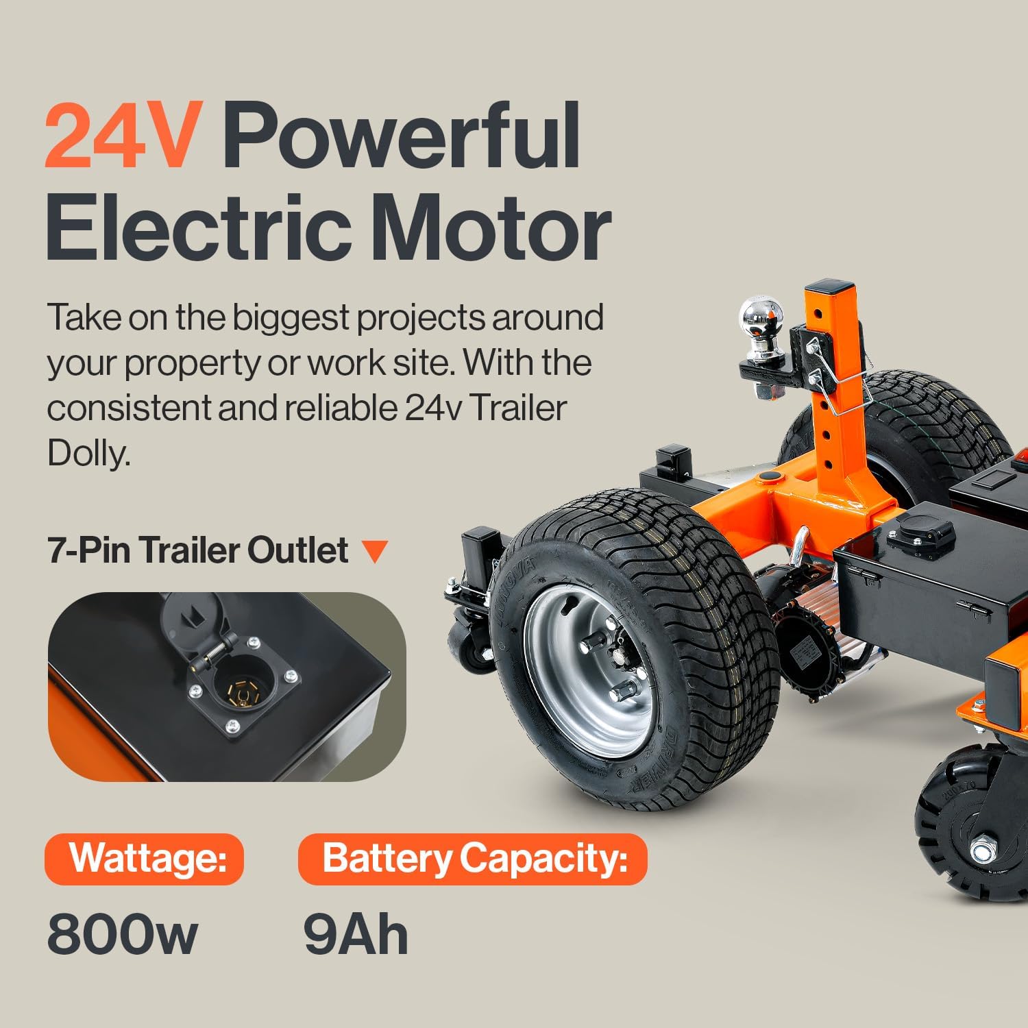 SuperHandy Electric Trailer Dolly Super-Duty 7500lbs Max Trailer Weight, 5500lbs for Boats, 1100lbs Tongue Weight, All-Terrain Wheels Ideal for RVs, Toy Haulers, Car Trailers, and Campers