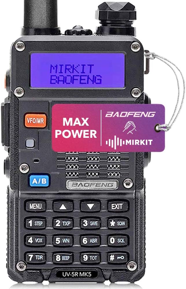 Mirkit 2X Ham Radios Baofeng UV-5R MK5 8 Watt Max Power with Mirkit Lanyards for Your Walkie Talkie - 1800 mAh Battery and Baofeng Programming Cable Compatible with UV-5R, Baofeng BF-F8HP, bf 888s