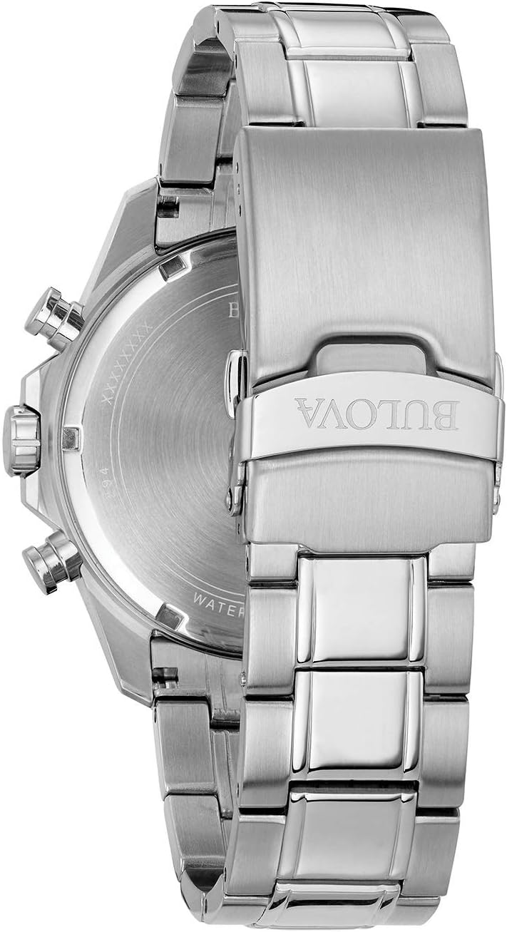 Bulova Men's Chronograph Quartz Watch with Stainless Steel Strap 96B256, Blue, Bracelet