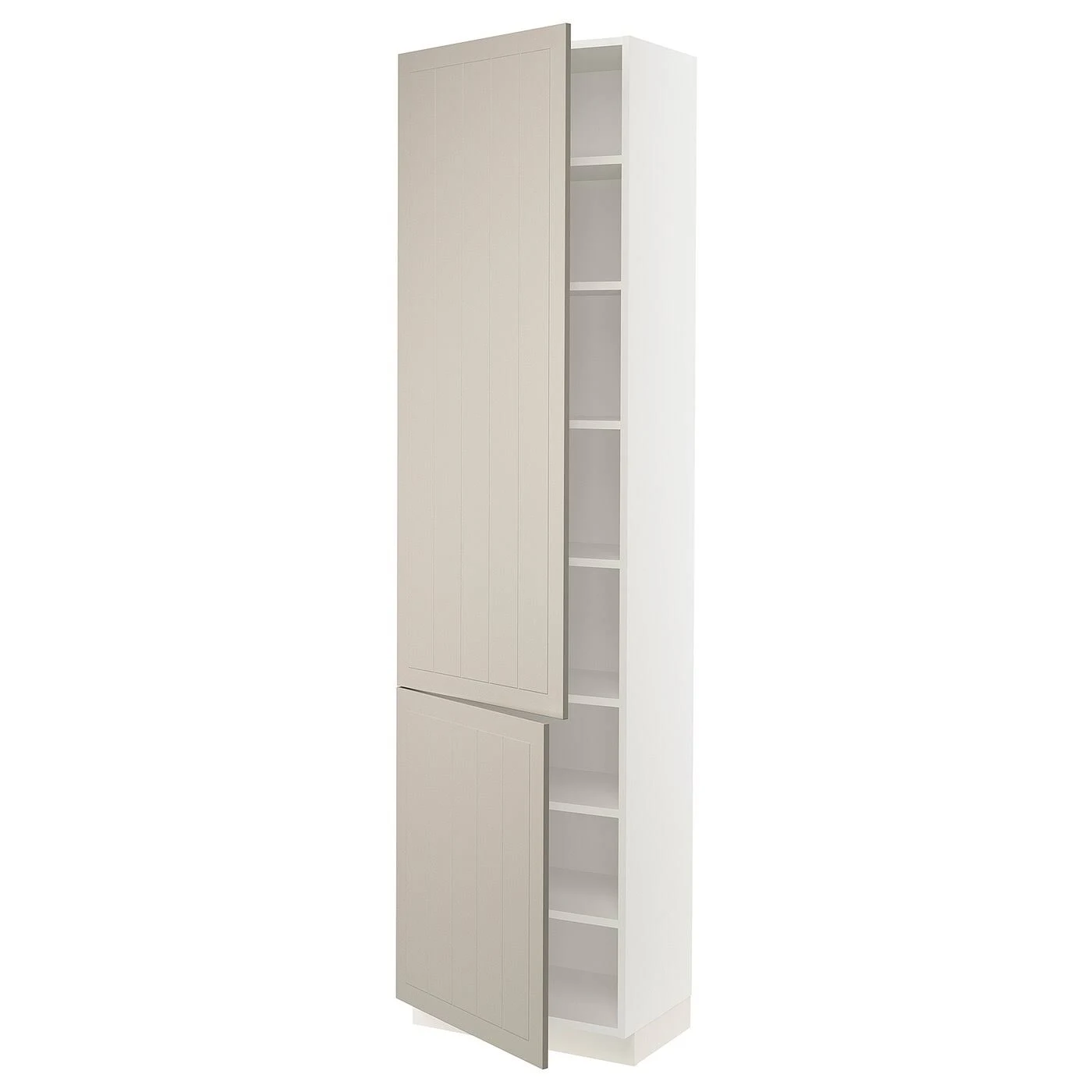 IKEA - SEKTION High Cabinet with shelves/2 Doors, white/Stensund Beige, 24x15x90 69407653