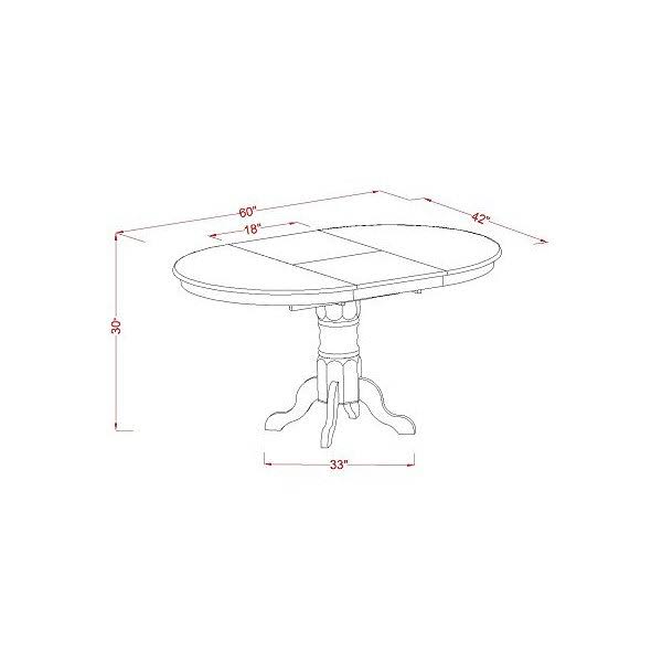 East West Furniture 5 Piece Dining Set-Table and 4 Dinette Chairs.
